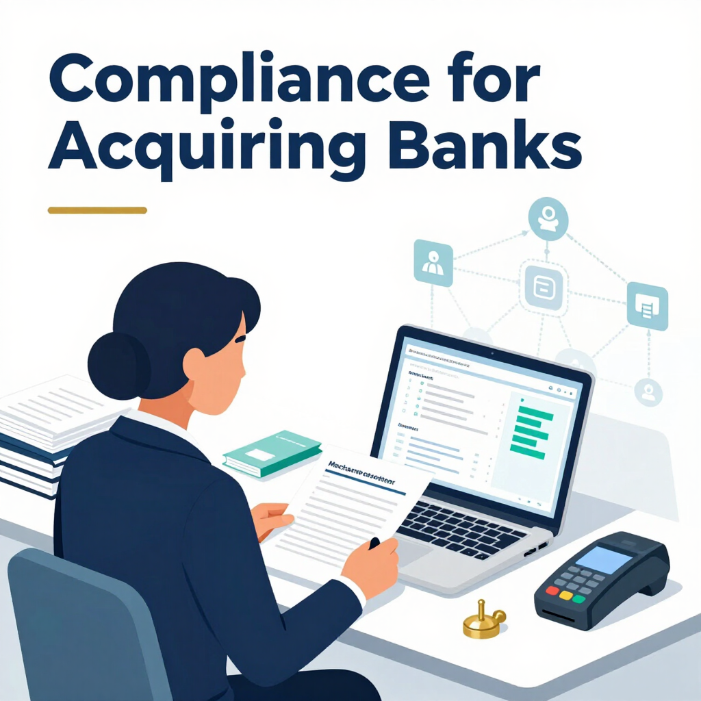 Acquiring bank compliance checks for regulated merchants seeking card processing solutions