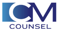 CM Counsel logo in blue and purple text on a white background