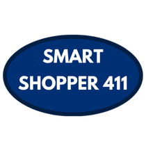 A blue sign that says smart shopper 411 on it