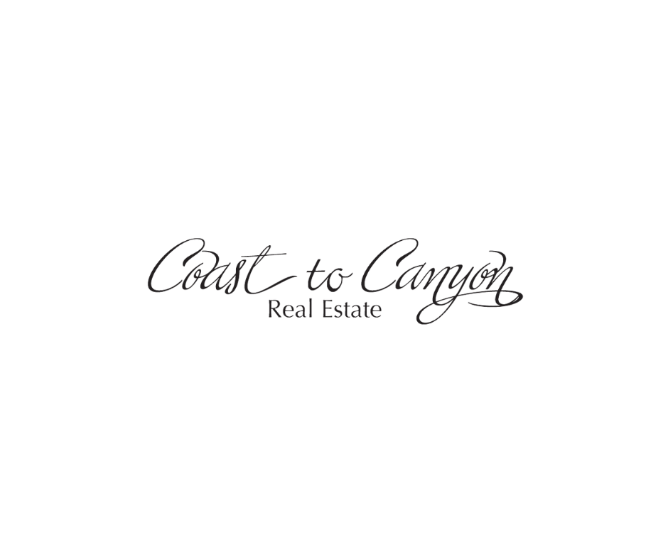 Coast to Canyon Real Estate logo in elegant black script on a white background