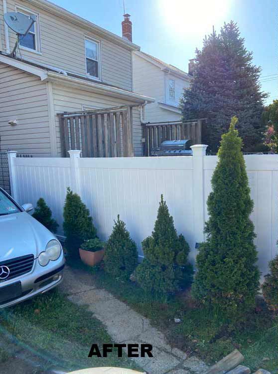 After Wooden Fence Installation