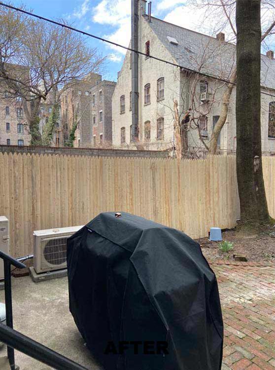 After Wooden Cedar Fence Installation