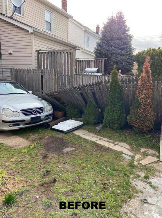 Before Wooden Fence Installation