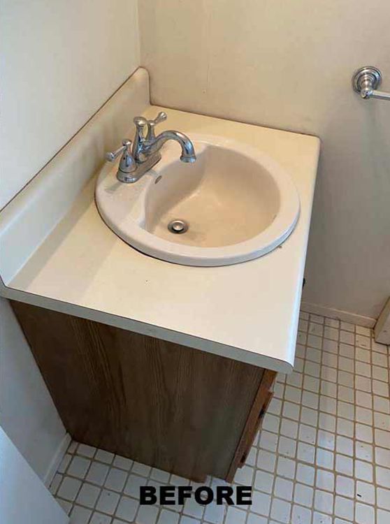 Before Bathroom Sink Renovation