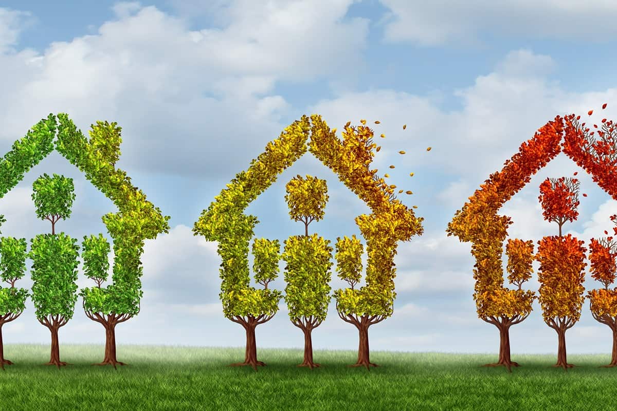 A symbol for real estate changes with the seasons near Lexington and Louisville, Kentucky (KY)