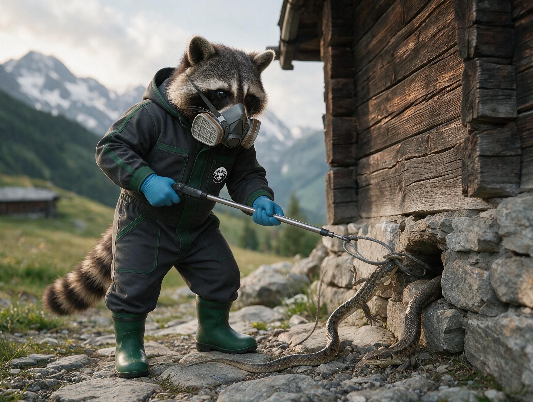 Couleuvre observée sous une terrasse en Savoie avant déplacement par Alp Raton Laveur.