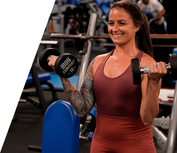 woman on weights