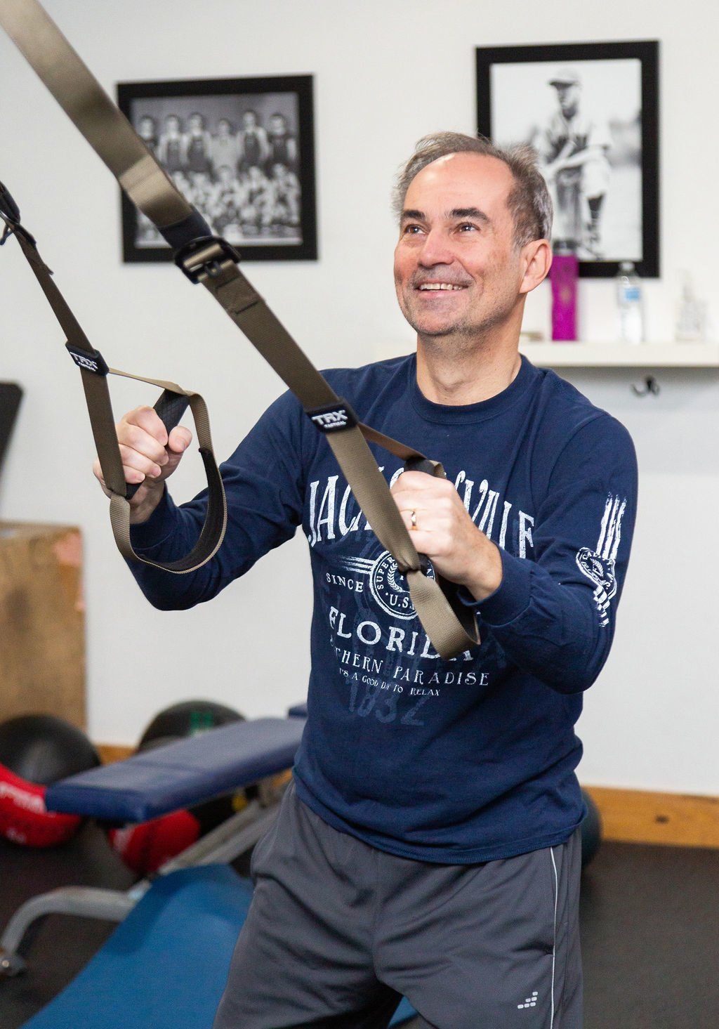 a man smiling