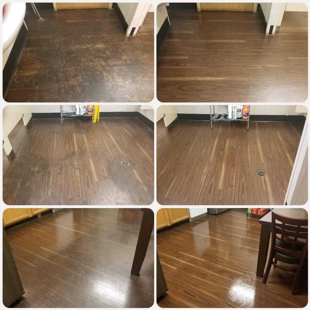 Before And After Cleaning Of A Hardwood Floor — Portage, IN — Indy Fiber & Surface Cleaning