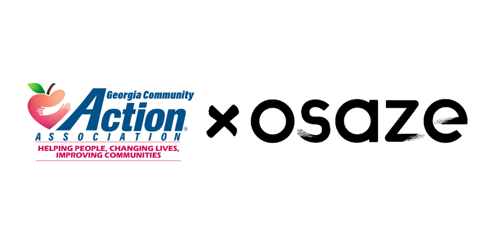Georgia Community Action logo and Osaze logo side by side on a white background