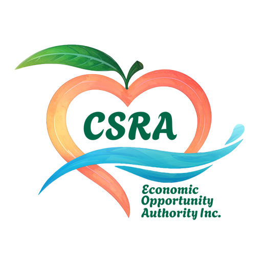 CSRA Economic Opportunity Authority Inc. logo with a green leaf, heart, and blue swoosh