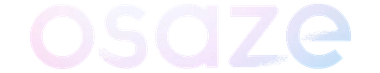 Pastel purple wordmark reading “osaze” on a white background