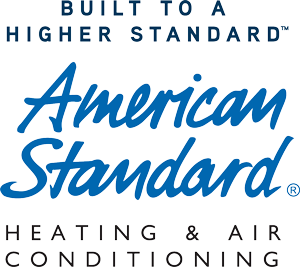 American Standard Heating & Air Conditioning logo in blue, with tagline
