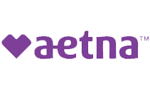 Purple Aetna logo with heart icon and wordmark