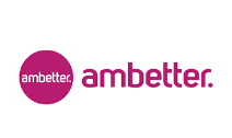 Ambetter logo with magenta circle and lowercase magenta wordmark on white background