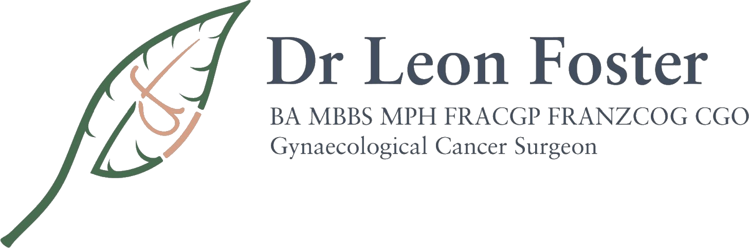 A logo for dr leon foster , a gynecological cancer surgeon