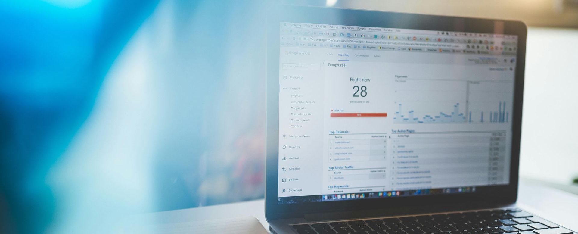 Computer showing Google Analytics