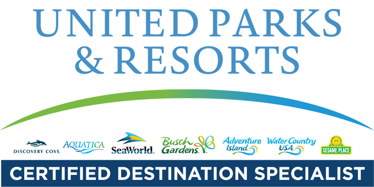 United Parks & Resorts logo with park icons and 