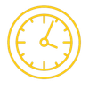 A yellow clock icon on a white background.