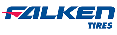 A blue and red logo for falken tires