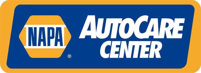 The napa autocare center logo is blue and yellow