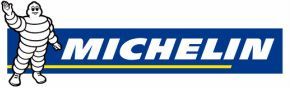 A michelin logo with a cartoon character on it