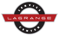 A red and black logo for the lagrange service center