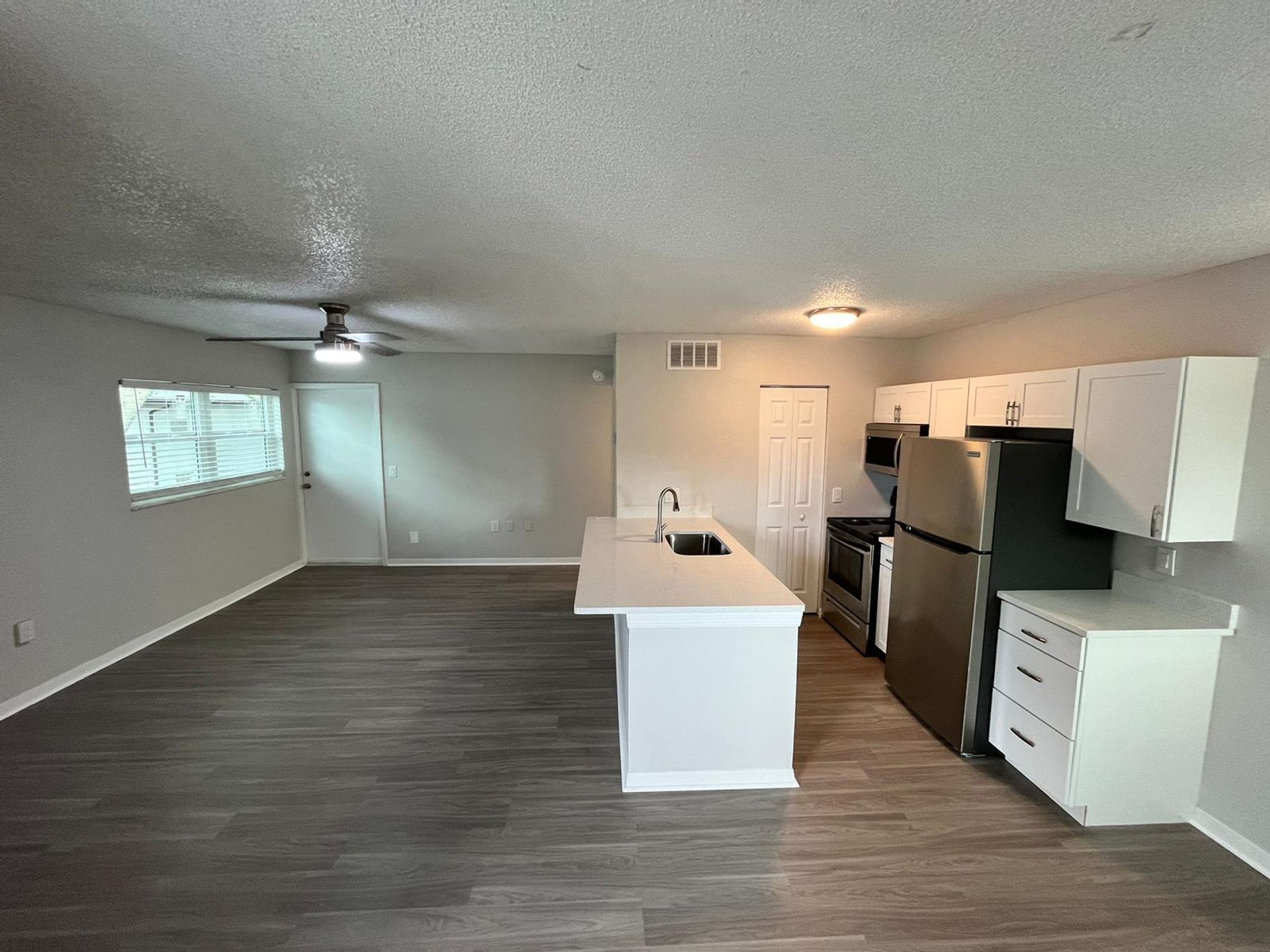 Open plan living and dining room
