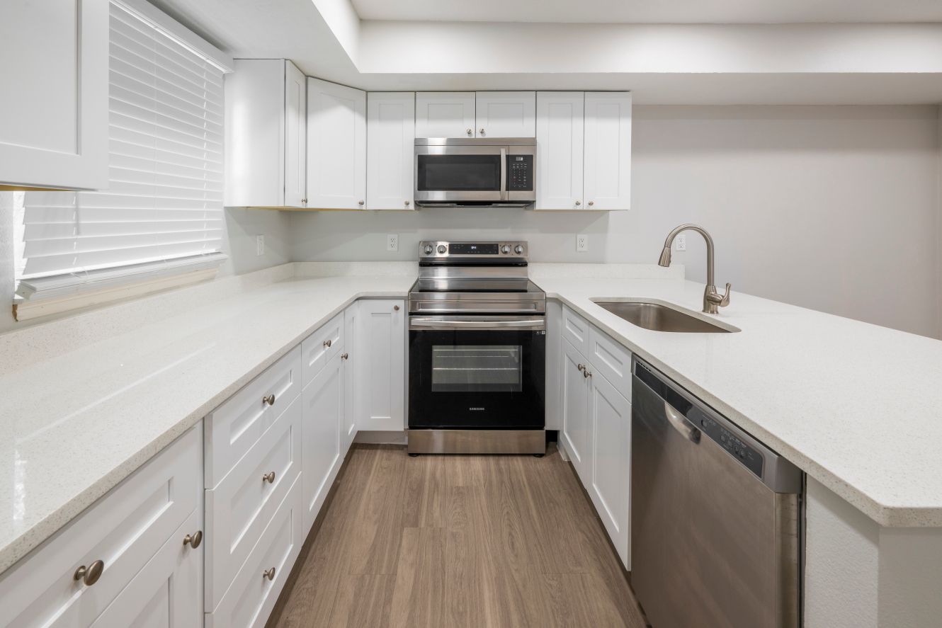 Modern kitchen with stainless steel appliances