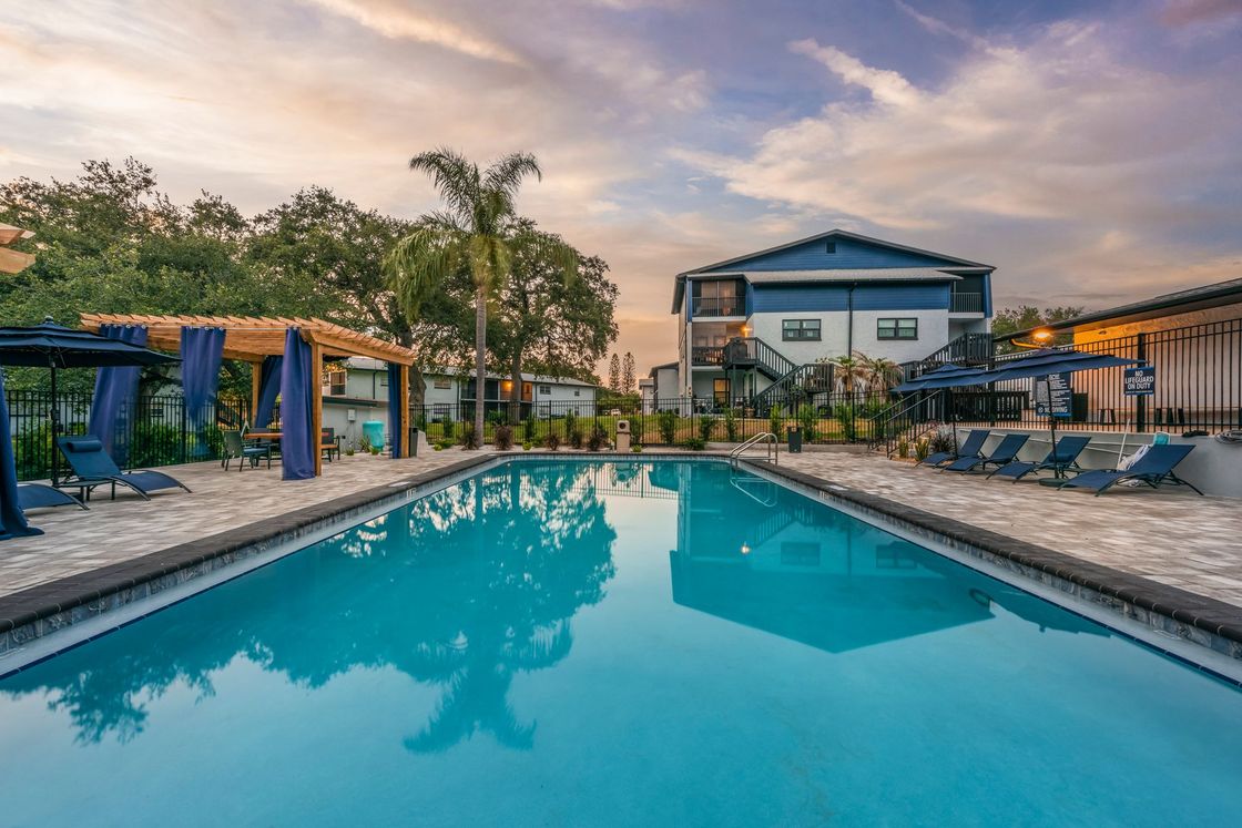 Pool and cabanas