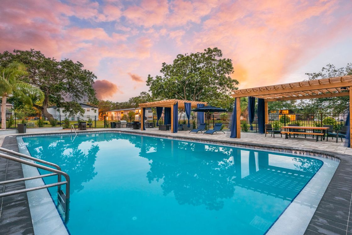 Pool at dusk