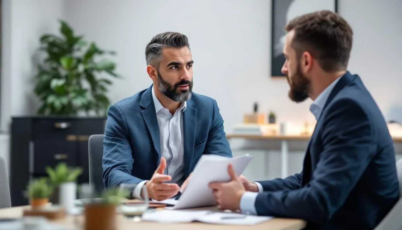 un avocat avec son client