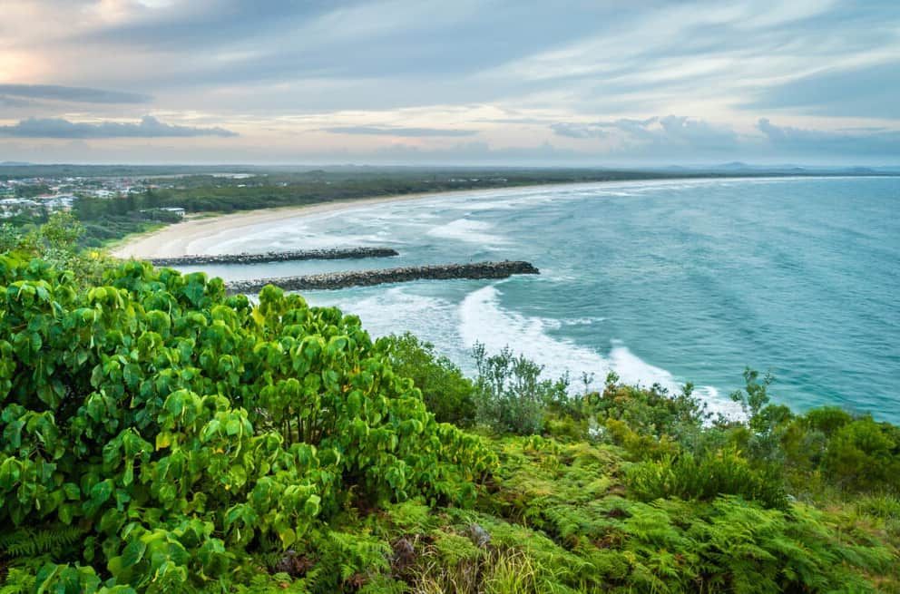 A View Of A Beach From A Cliff Overlooking The Ocean — Chris Hackett Tree Services In Evans Head, NSW