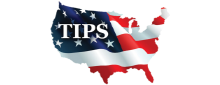 A map of the united states with an american flag and the words tips