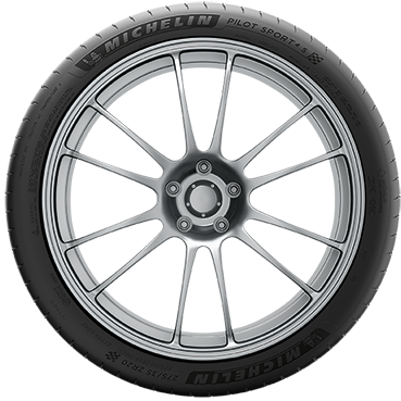 Silver multi-spoke wheel with a black Michelin tire, shown front-on.