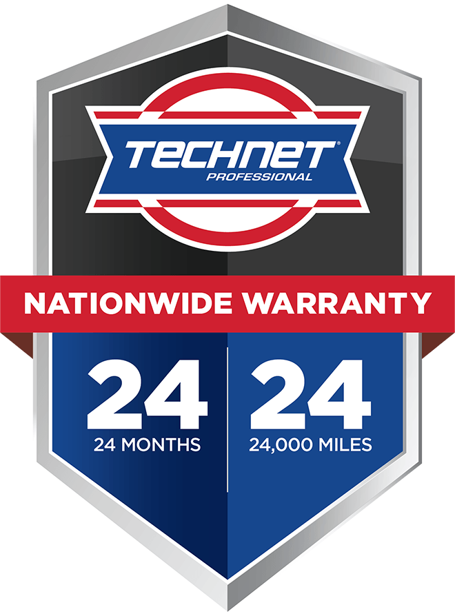 TechNet Professional Automotive Service nationwide warranty badge, 24 months or 24,000 miles