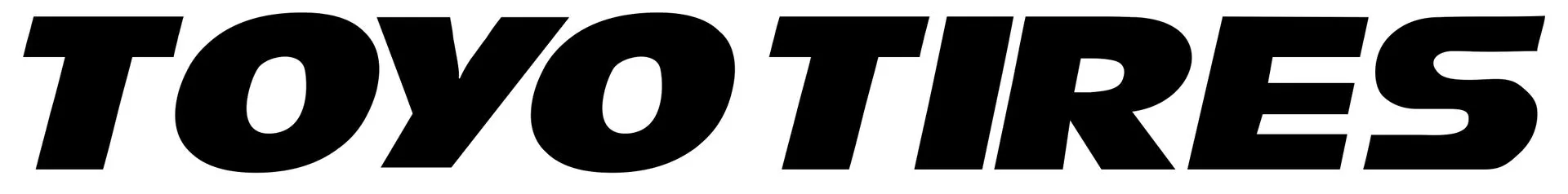 TOYO TIRES logo in bold black letters on a white background