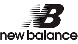 New Balance logo in black with stylized “NB” and the words “new balance” underneath.