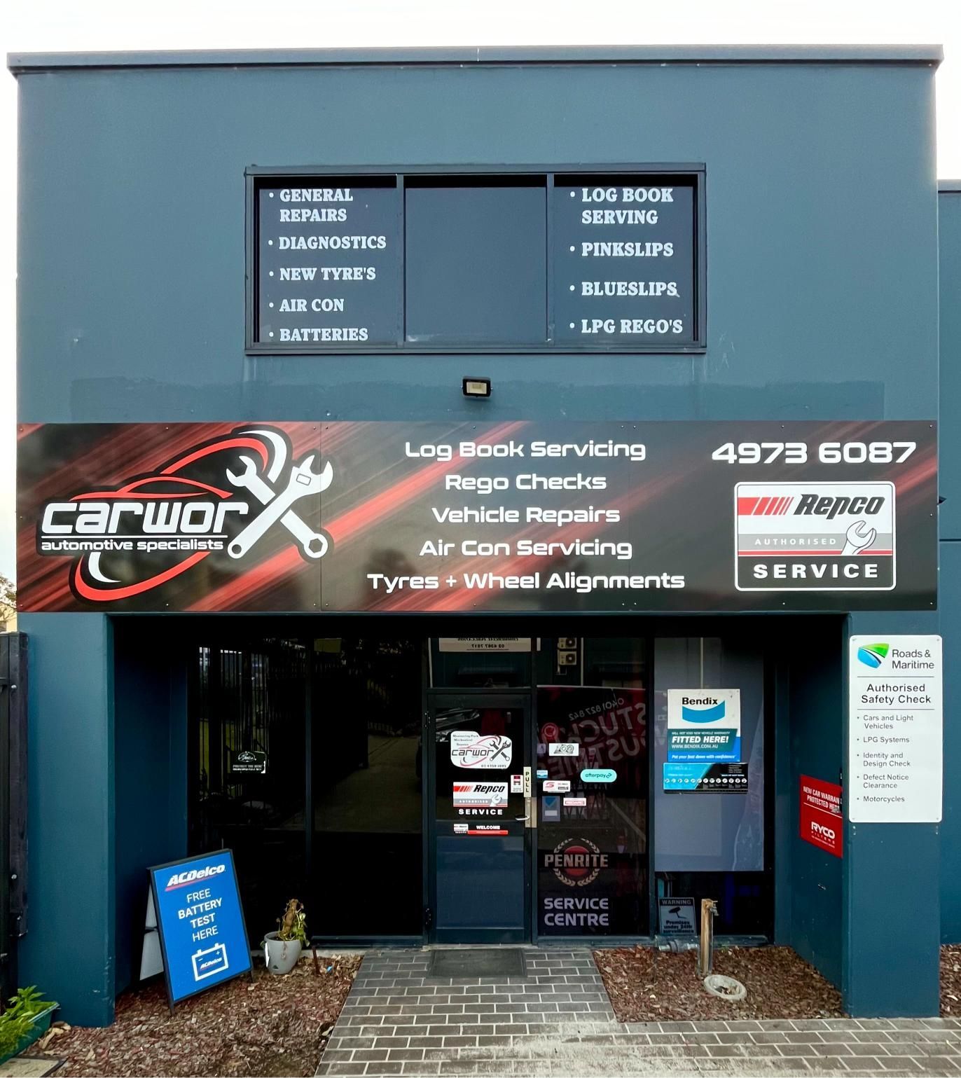 Exterior of a car repair shop called