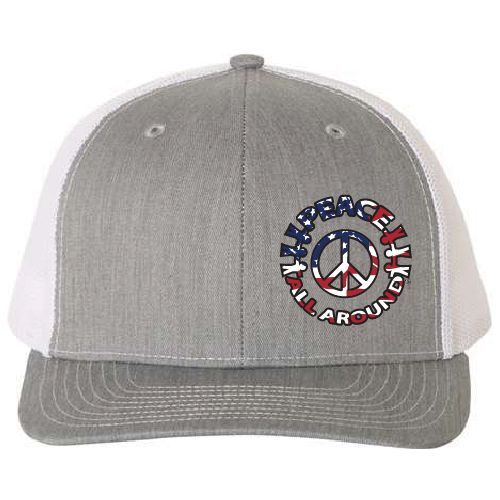Peace All Around Richardson 112 Trucker Hat -- Heather Grey