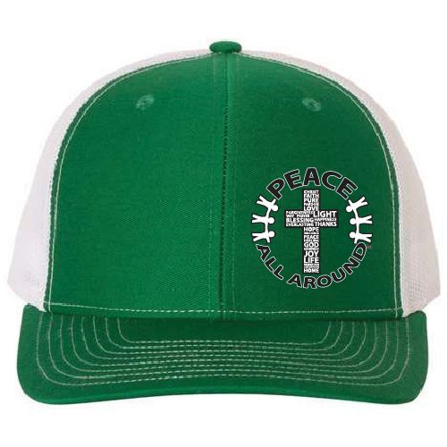 Peace All Around PacFlex Trucker Hat – Kelly Green/White