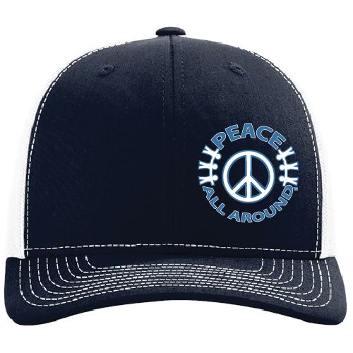 Peace All Around Richardson 112 peace symbol trucker hat