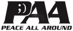 PAA logo with the words “PEACE ALL AROUND” in bold black text