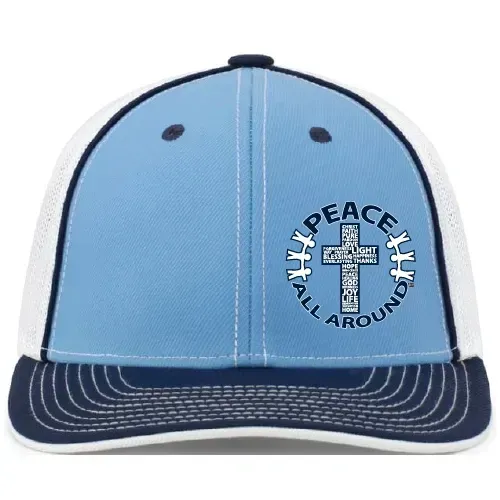 Peace All Around PacFlex Trucker Hat –Blue/White/Navy