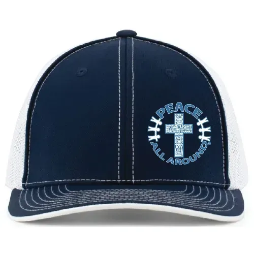 Peace All Around PacFlex Trucker Hat –Navy/White