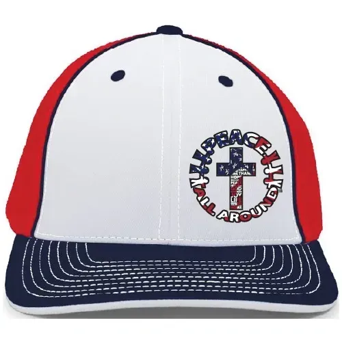 Peace All Around PacFlex Trucker Hat –White/Red/Navy
