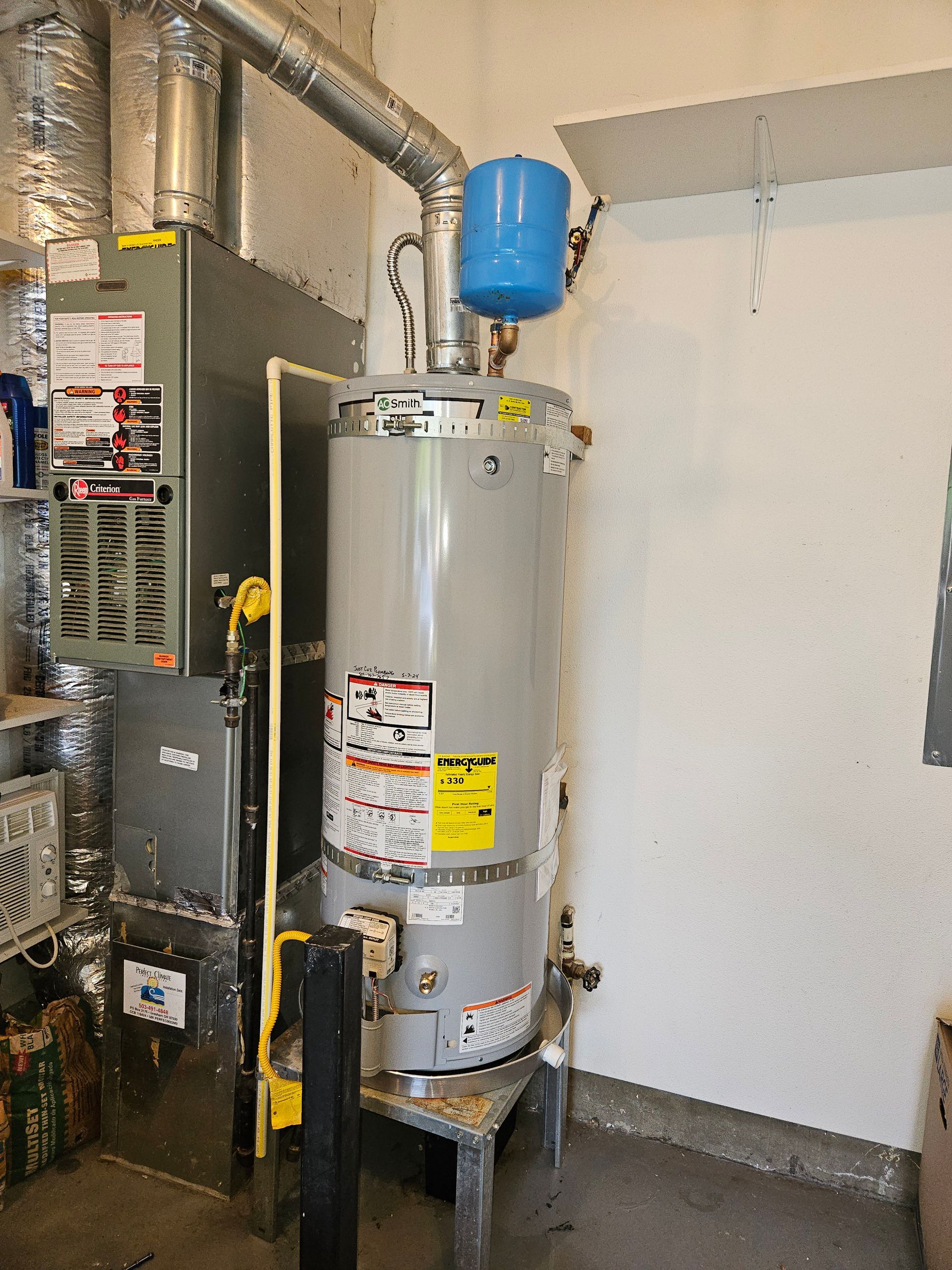 Water Heater and Furnace Setup