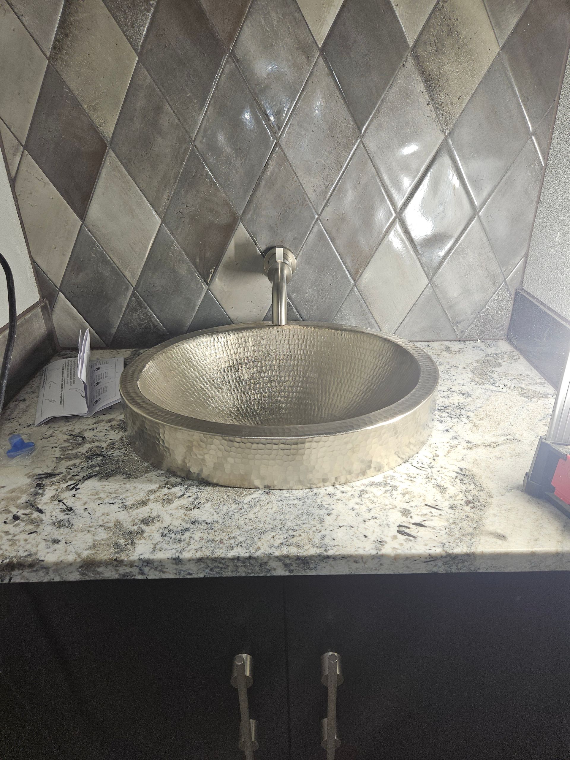 Elegant Hammered Metal Sink