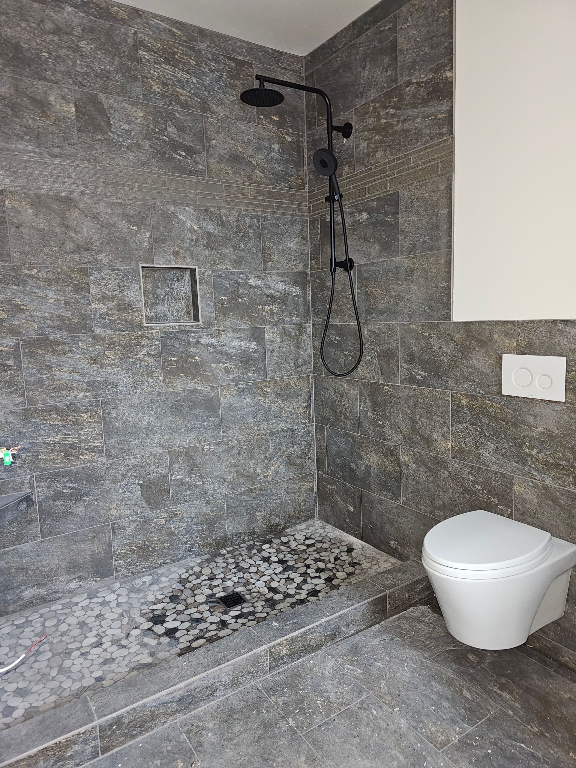 Modern Shower with Wall-Hung Toilet