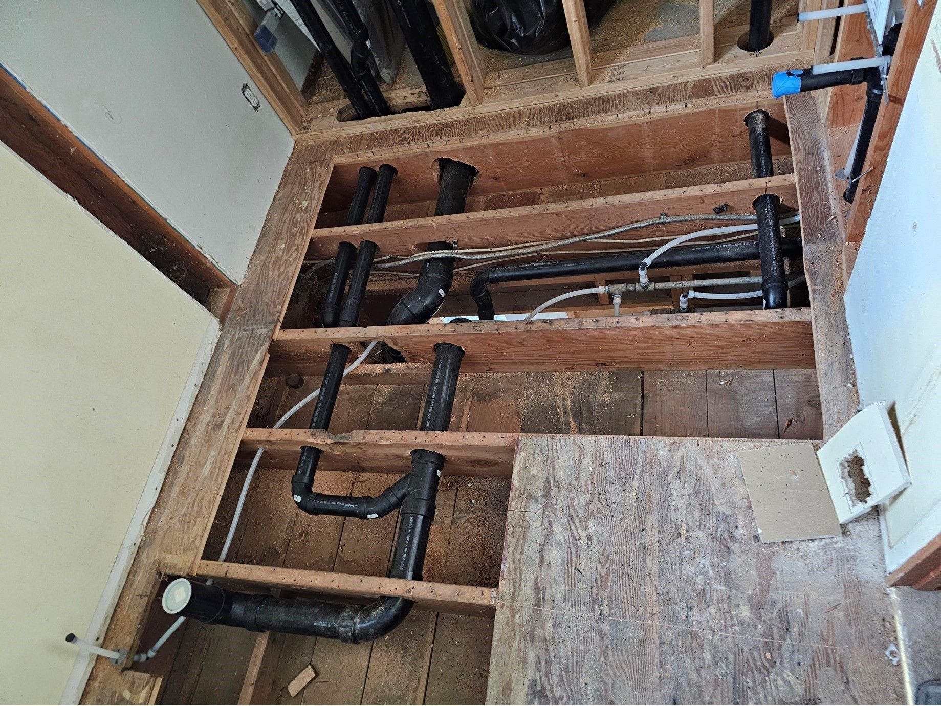 Underfloor Plumbing for Bathroom Remodel